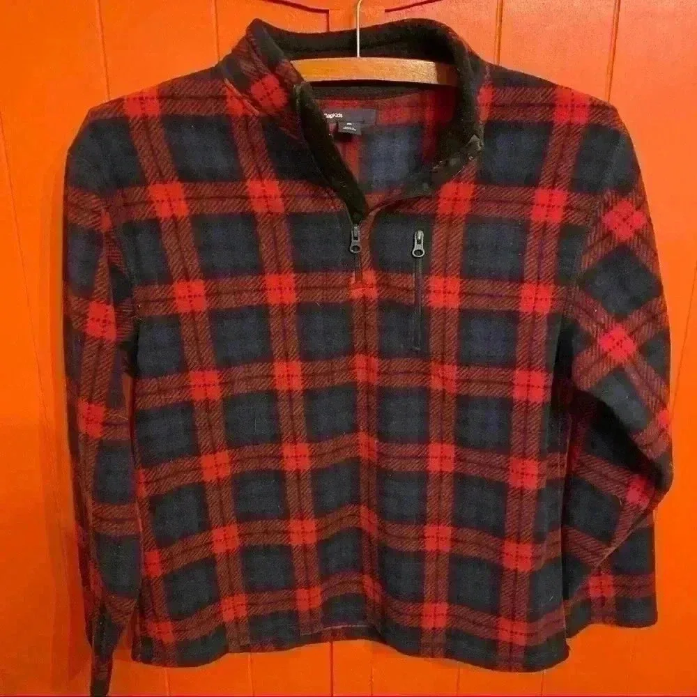 Gap plaid fleece kids M size 8